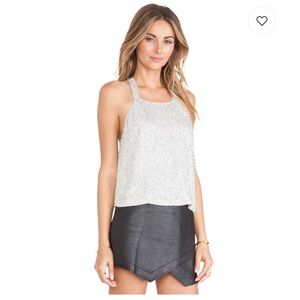 Parker Justina Sequin Tank in Silver sz S